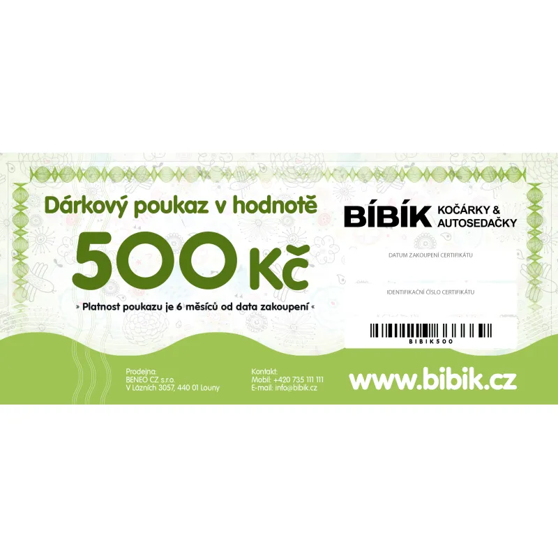 Bibik Dárkový poukaz 500 Kč